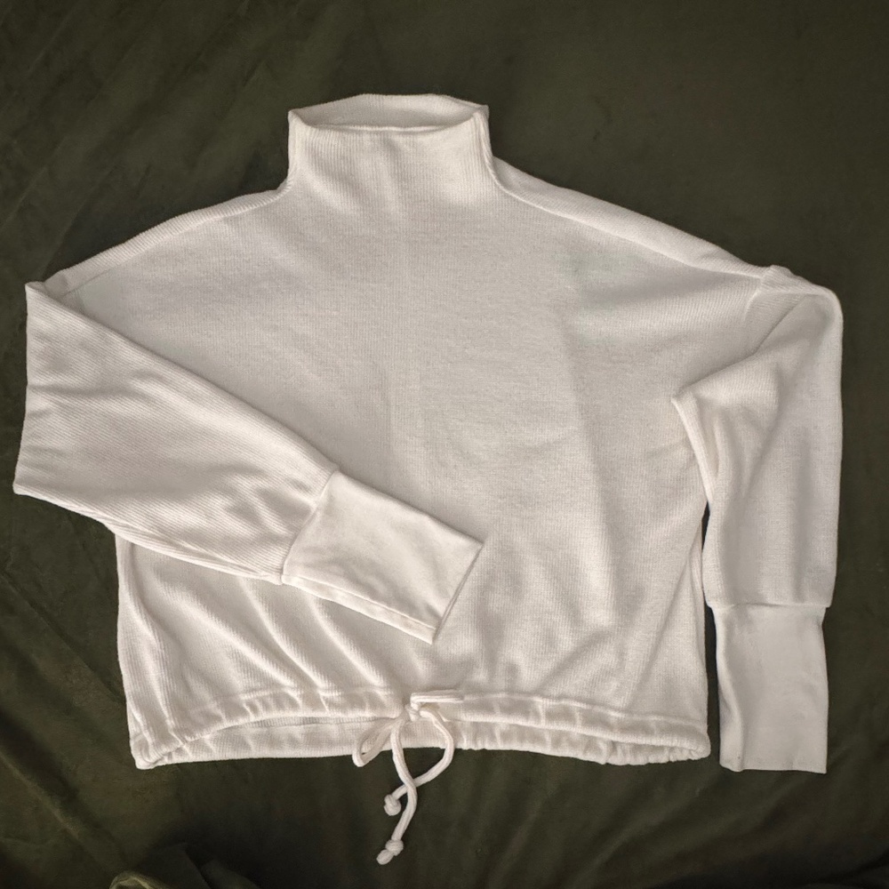 Mock Neck Drawstring Waist  Top